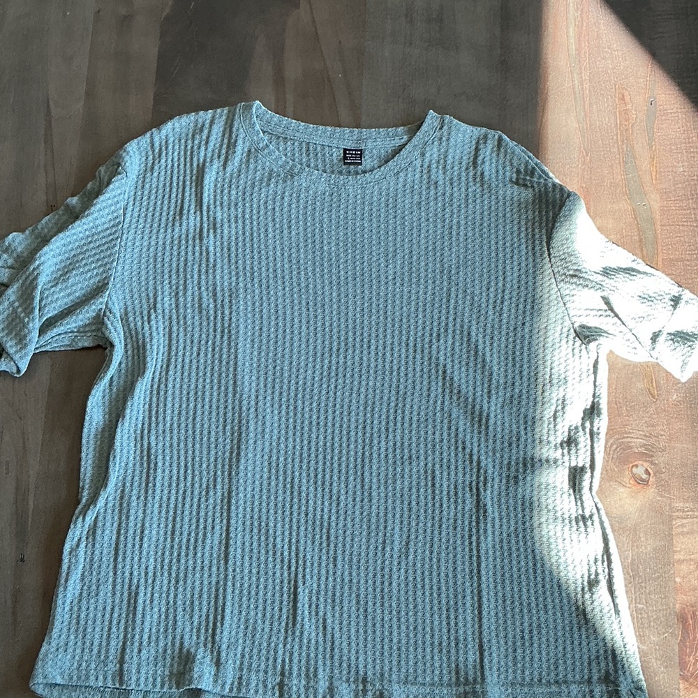 Textured Light Blue green Top